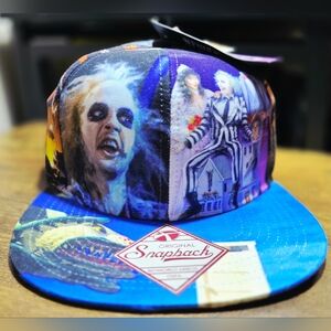 RARE Beetlejuice Print Snapback Hat Bioworld Spencer Gifts NWT Collector